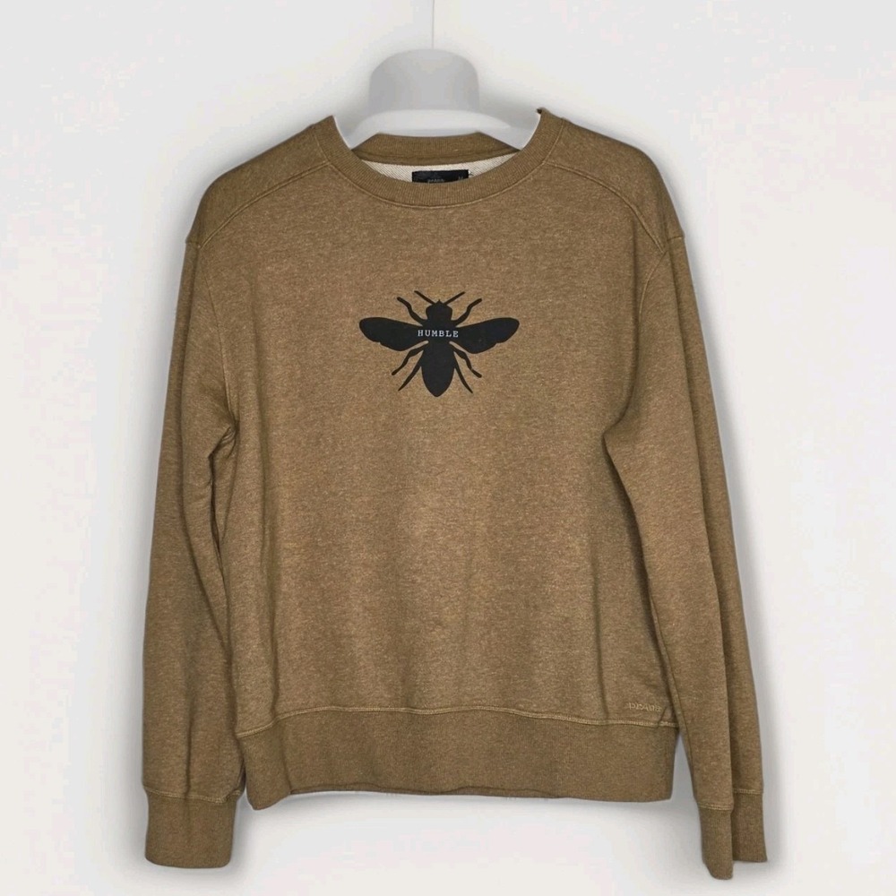 Prana Crew Sweatshirt Sz M  Humble Bee Gorpcore Raglan Sleeve Pullover Active